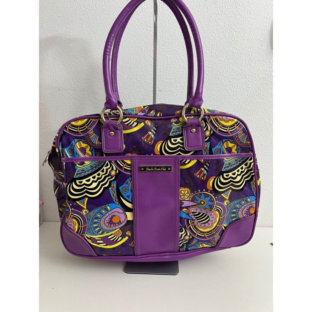 Double Dutch Club New‎ York Purple Psychedelic Paisley Satchel Bag Large Handbag